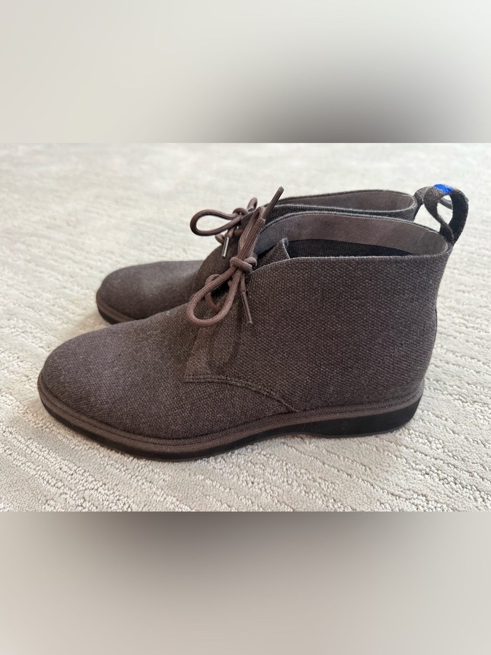 Rothy’s Men’s The Chukka Boot Brown Knit Lace Up Boots Size 8.5